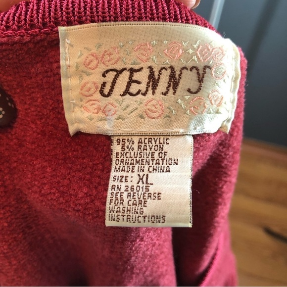 Jenny Dark Pink Embellished Floral Pullover Sweater - Picture 4 of 7